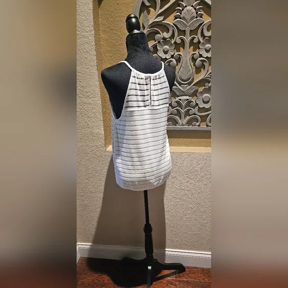 INC International Concept Illusion-Stripe HalterTop White Size X-Large - Picture 2 of 7